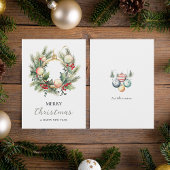 Vrolijk Kerstfeest Gelukkig Nieuwjaar Krans Minima Bedankkaart