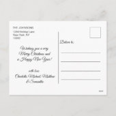 Vrolijk Kerstfeest Gelukkig Nieuwjaar Krans Wit Feestdagenkaart (Achterkant)