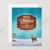 Vrolijk kerstfeest gelukkig nieuwjaar later feestdagenkaart (Voorkant / Achterkant)