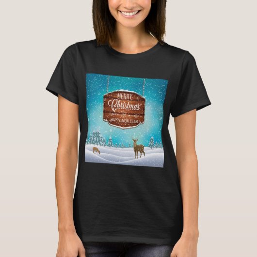 Vrolijk kerstfeest gelukkig nieuwjaar later t-shirt (Voorkant)