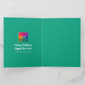 Vrolijk Kerstfeest Gelukkig Nieuwjaar Logo Typogra Kaart (Binnen)