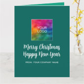 Vrolijk Kerstfeest Gelukkig Nieuwjaar Logo Typogra Kaart (Gele Bloem)