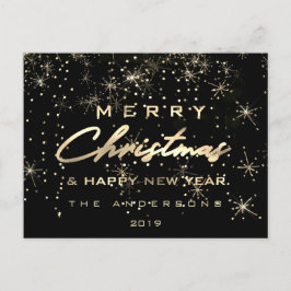 Vrolijk Kerstfeest Gelukkig Nieuwjaar Lux Goud Vre Briefkaart