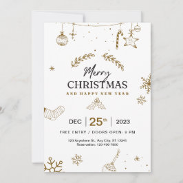 Vrolijk Kerstfeest & Gelukkig Nieuwjaar Modern Kaart