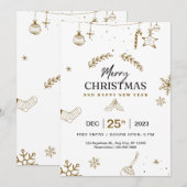 Vrolijk Kerstfeest & Gelukkig Nieuwjaar Modern Kaart (Voorkant / Achterkant)