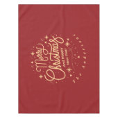 Vrolijk Kerstfeest Gelukkig Nieuwjaar Modern Rood  Tafelkleed (Voorkant)