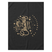 Vrolijk Kerstfeest Gelukkig Nieuwjaar Modern Zwart Tafelkleed (Voorkant)