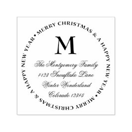 Vrolijk Kerstfeest Gelukkig Nieuwjaar Naam & Adres Zelfinktende Stempel