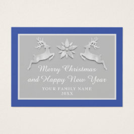 Vrolijk Kerstfeest Gelukkig Nieuwjaar Naam Blauw G Visitekaartje