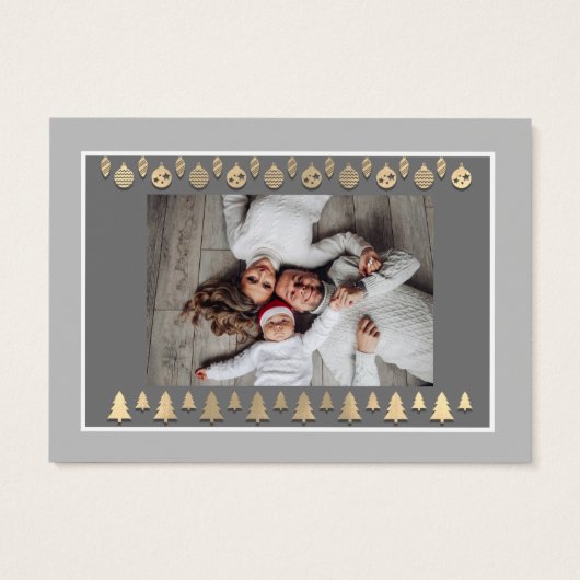 Vrolijk Kerstfeest Gelukkig Nieuwjaar Naam Foto Gr Visitekaartje (Achterkant)