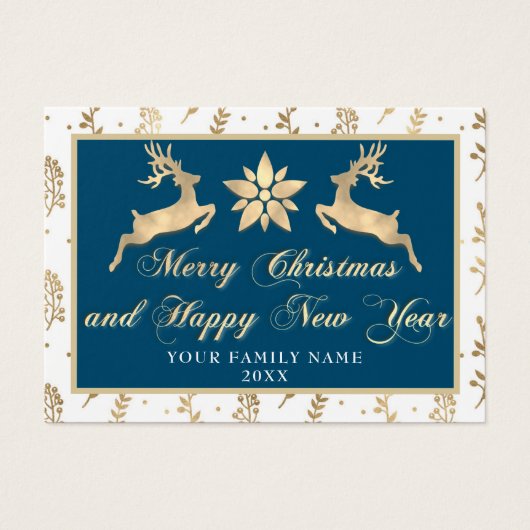 Vrolijk Kerstfeest Gelukkig Nieuwjaar Naam Foto Na Visitekaartje (Voorkant)