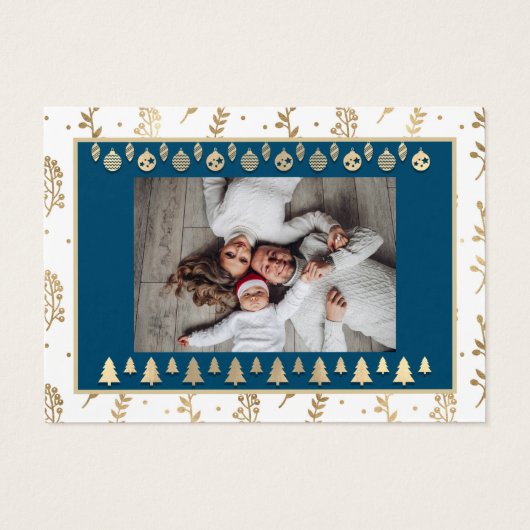 Vrolijk Kerstfeest Gelukkig Nieuwjaar Naam Foto Na Visitekaartje (Achterkant)