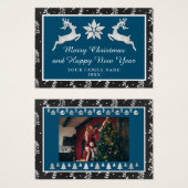 Vrolijk Kerstfeest Gelukkig Nieuwjaar Naam Marine  Visitekaartje (Voorkant /achterkant)