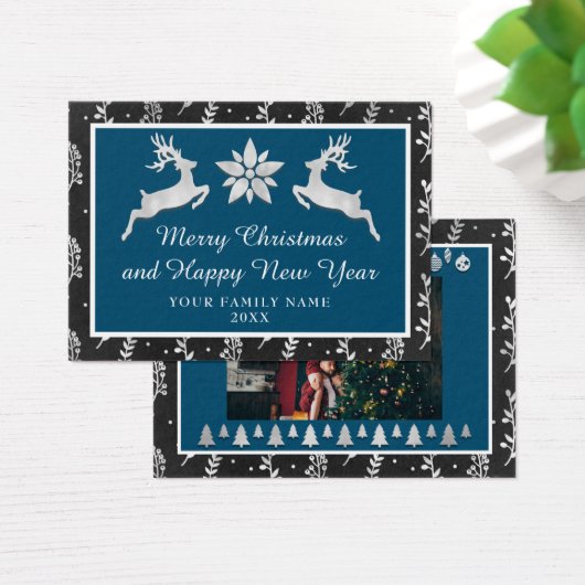 Vrolijk Kerstfeest Gelukkig Nieuwjaar Naam Marine  Visitekaartje (Bureau)