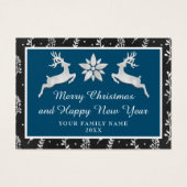 Vrolijk Kerstfeest Gelukkig Nieuwjaar Naam Marine  Visitekaartje (Voorkant)