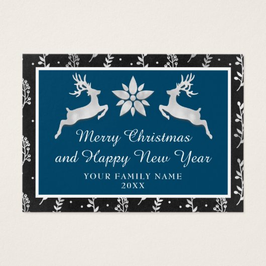 Vrolijk Kerstfeest Gelukkig Nieuwjaar Naam Marine Visitekaartje (Voorkant)