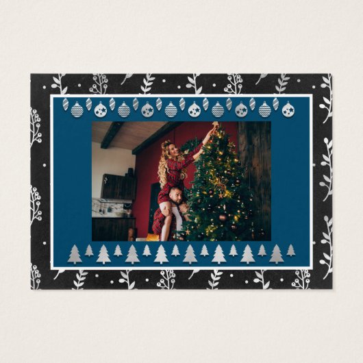 Vrolijk Kerstfeest Gelukkig Nieuwjaar Naam Marine  Visitekaartje (Achterkant)