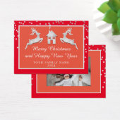 Vrolijk Kerstfeest Gelukkig Nieuwjaar Naam Rood Gr Visitekaartje (Bureau)