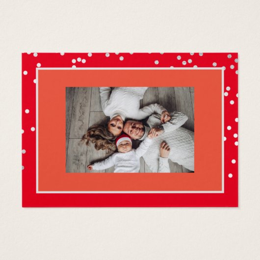 Vrolijk Kerstfeest Gelukkig Nieuwjaar Naam Rood Gr Visitekaartje (Achterkant)