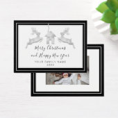 Vrolijk Kerstfeest Gelukkig Nieuwjaar Naam Wit Zwa Visitekaartje (Bureau)