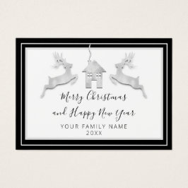 Vrolijk Kerstfeest Gelukkig Nieuwjaar Naam Wit Zwa Visitekaartje