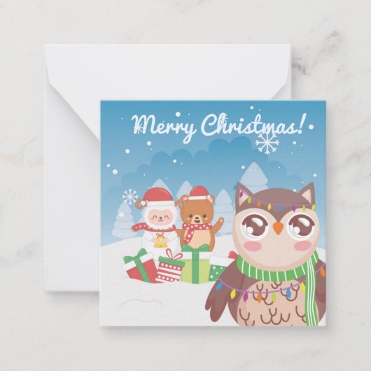 Vrolijk Kerstfeest/Gelukkig Nieuwjaar Notitiekaartje (Voorkant)