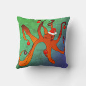 Vrolijk kerstfeest, gelukkig nieuwjaar octopus kussen (Achterkant)