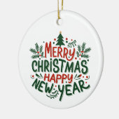 Vrolijk Kerstfeest Gelukkig Nieuwjaar Ornamenten (Links)