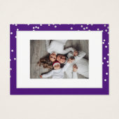 Vrolijk Kerstfeest Gelukkig Nieuwjaar Paars Wit Visitekaartje (Achterkant)