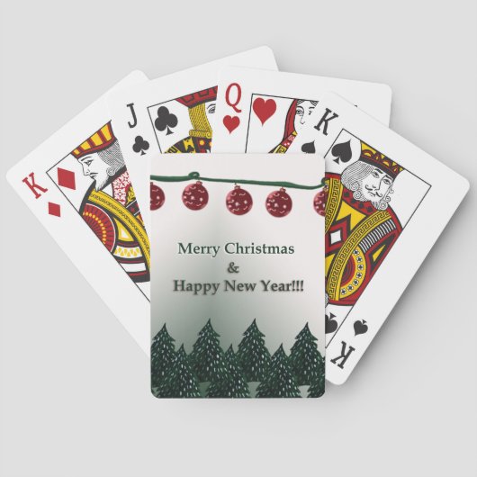Vrolijk Kerstfeest, Gelukkig Nieuwjaar Pokerkaarten (Achterkant)