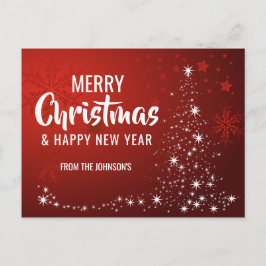 Vrolijk Kerstfeest Gelukkig Nieuwjaar Rode Witte B Feestdagenkaart