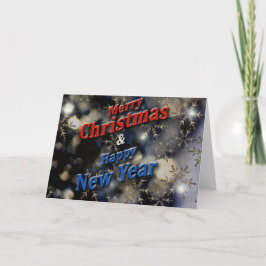 Vrolijk Kerstfeest Gelukkig Nieuwjaar Rood Blauw Z Feestdagen Kaart