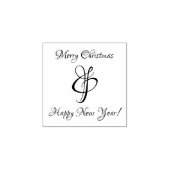 Vrolijk Kerstfeest & Gelukkig Nieuwjaar Rubber Sta Rubberstempel (Afrduk)