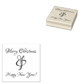 Vrolijk Kerstfeest & Gelukkig Nieuwjaar Rubber Sta Rubberstempel (Gestempeld)