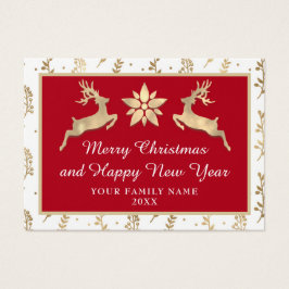 Vrolijk Kerstfeest Gelukkig Nieuwjaar Rustic Visitekaartje