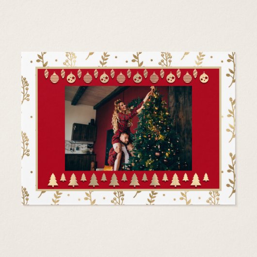 Vrolijk Kerstfeest Gelukkig Nieuwjaar Rustic Visitekaartje (Achterkant)