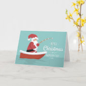 Vrolijk kerstfeest, gelukkig nieuwjaar - Santa Vis Kaart (Gele Bloem)