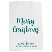 Vrolijk Kerstfeest Gelukkig Nieuwjaar Sjabloon Cus Medium Cadeauzakje (Voorkant)