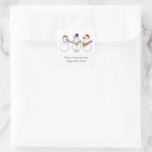 Vrolijk Kerstfeest Gelukkig Nieuwjaar Snowman Jazz Vierkante Sticker (Tas)