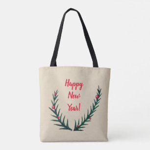 Vrolijk kerstfeest, gelukkig nieuwjaar tote bag
