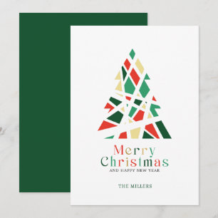 Vrolijk Kerstfeest Gelukkig Nieuwjaar Tree wenskaa Kaart