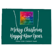 Vrolijk Kerstfeest Gelukkig Nieuwjaar Uw Logo hier Groot Cadeauzakje (Achterkant)