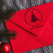 Vrolijk Kerstfeest & Gelukkig Nieuwjaar vakantiebo Rubberstempel