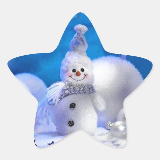 Vrolijk Kerstfeest Gelukkig Nieuwjaar - Vrolijke f Ster Sticker (Voorkant)