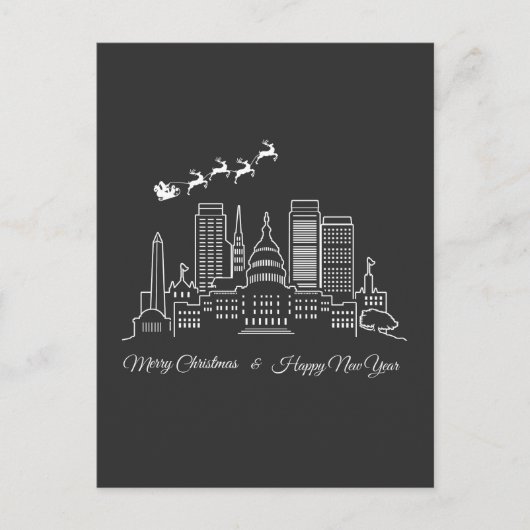 Vrolijk Kerstfeest Gelukkig Nieuwjaar Washington D Briefkaart (Voorkant)
