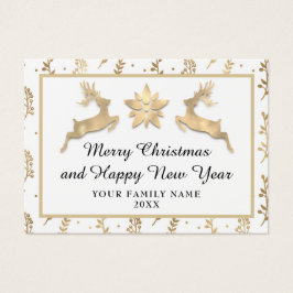 Vrolijk kerstfeest Gelukkig Nieuwjaar White Gold Visitekaartje
