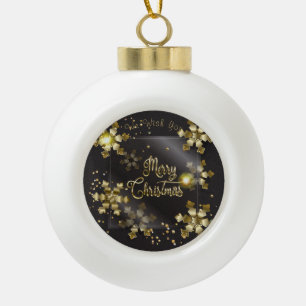 Vrolijk kerstfeest! Gelukkig nieuwjaar! White Snow Keramische Bal Ornament