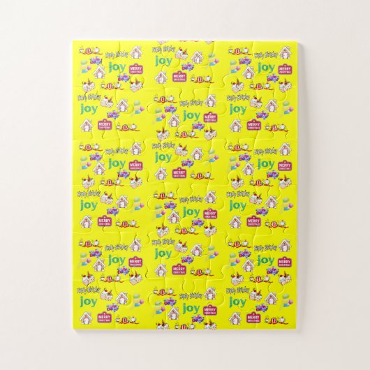 Vrolijk Kerstfeest Gelukkige Verjaardag Jigsaw Puz Legpuzzel (Verticaal)