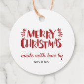 Vrolijk kerstfeest gemaakt met Label voor de klass (Achterkant)