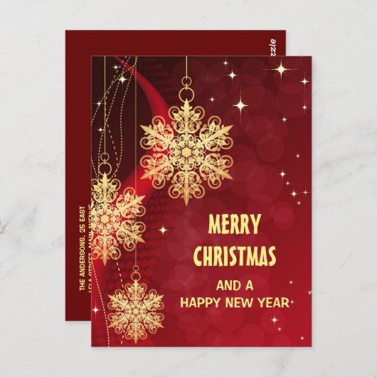 "Vrolijk kerstfeest" gepersonaliseerd Briefkaart (Voorkant / Achterkant)